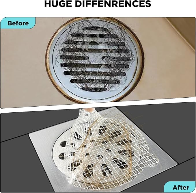35 Pack Disposable Floor Drain Stickers, Hair Drain Stickers Disposable Shower Drain Hair Catcher Bathroom Accessories Bathtubs Mesh for Bathroom,Kitchen,Shower,Laundry (Round-35PC)
