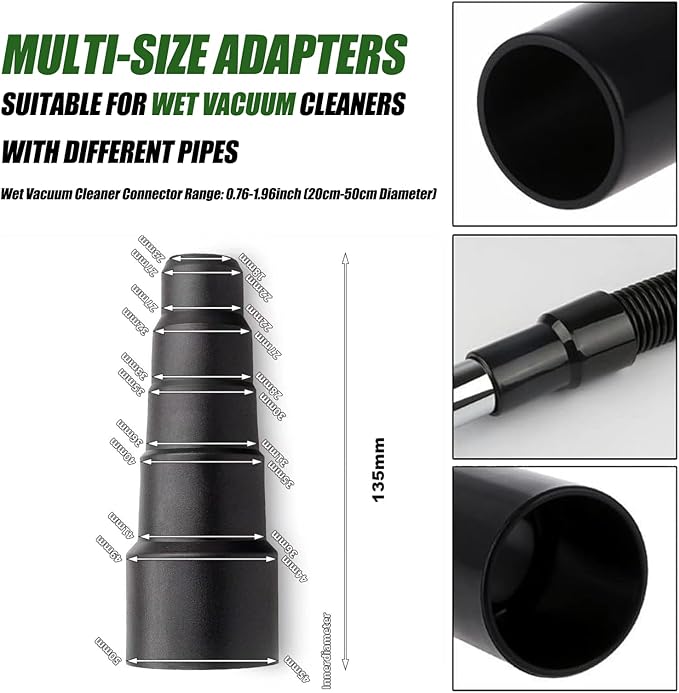 Wet Vac Attachment AC Drain Line Vacuum Adapter to Unclog and Evacuate A/C HVAC Drain Lines, Universal Hvac Ac Drain Line Cleaner Tool Vacuum Hose To PVC Pipe 3/4", 1" Adapter