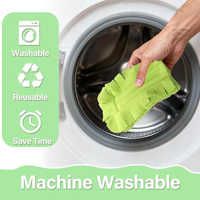 15 Pieces Reusable Duster Refill, 360° Heavy Duty Fleece Duster Pads Refills, Washable Hand Dusters Pads for Cleaning Ceiling, Fan Hardwoods Window Kitchen Floor