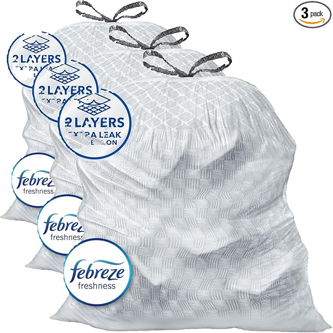 Glad ForceFlex Tall Kitchen Drawstring Trash Bags,13 Gal,Gain Original,80 Ct (Package May Vary),(Pack of 3)