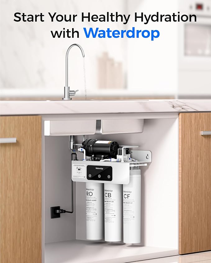 Waterdrop RT-CF Filter, Replacement for Waterdrop T3-T & T3-C & T3-M & T4-A Reverse Osmosis System, Pack of 1 CF Filter, 6-month Lifetime