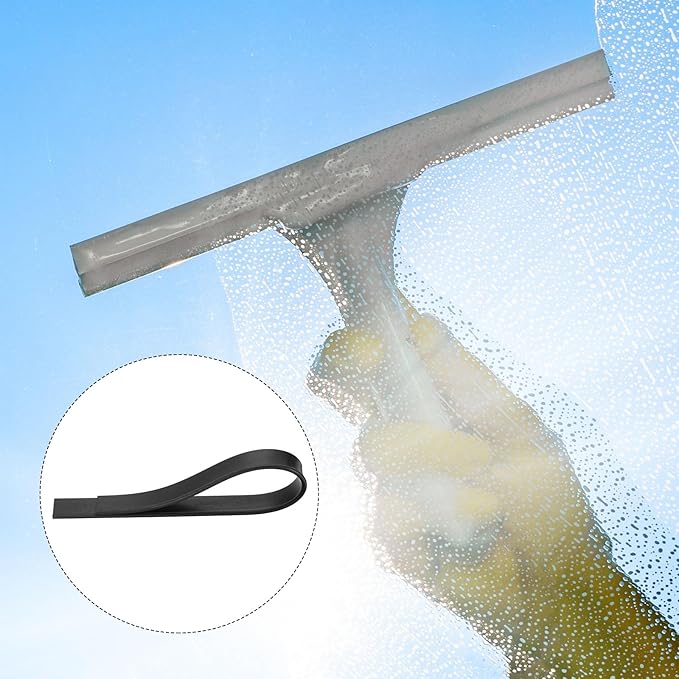 MECCANIXITY Replacement Squeegee Rubber for Window, Glass, Shower Doors, Tile Wall, 17.72 Inch, Black
