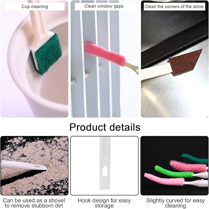 Crevice Cleaning Brushes Tool kit Small Cleaning Brush for House Cleaning Disposable Toilet Brush Deep Cleaning Brush Gap for Gap Corner of Stove Hard to Reach Cleaning Tools (Multicolor)