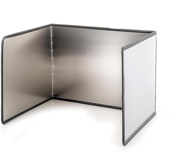 3-Sided Splatter Guard - Stainless Steel Foldable Grease Splatter Screen for Frying Pan, Nonstick & Heat Resistant Stove Top Shield, Stops Oil Splashes for Safer Cooking