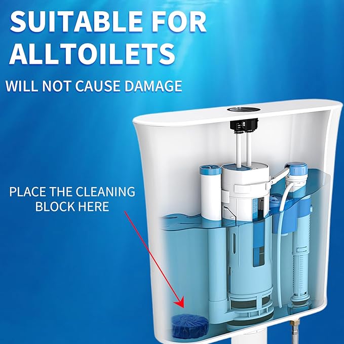 Automatic Toilet Cleaner Tablets, Septic Tank Safe, Removes Hard Water Rings and Stains, Deodorizes, Fresh Scent Toilet Tank Cleaner for Bathroom-(30 PACK)