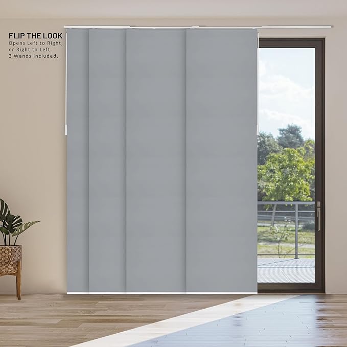 CHICOLOGY Sliding Door Blinds , Blinds for Sliding Glass Doors , Sliding Glass Door Blinds , Vertical Blinds for Patio Doors , Room Divider , Skyrise Grey (Light Filtering) W:46-86 x H: 0-96 inch
