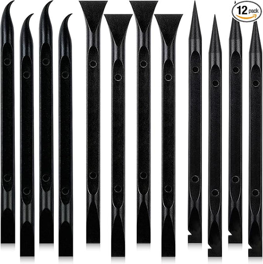 12Pcs Plastic Scraper Tool, Crevice Cleaning Tool, Non-Scratch Car Detailing Supplies for Cleaning, Versatile Label/Sticker Remover & Peeler Tool for Tight Spaces