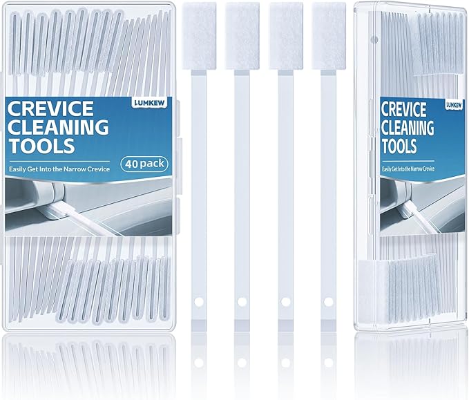 40Pcs Disposable Crevice Cleaning Brushes for Small Spaces, Detail Gaps Scrub Cleaner Brush Set for Toilet Bowl Corner, Household Cleaning Tool Supplies for Window Track, Door Grooves, Vent Fan