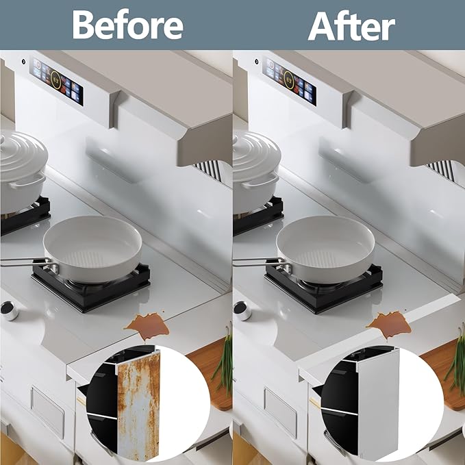 Silicone Stove Gap Covers (2PCS), 25 inch Gap Filler, Oven Counter Side Gap Guard, Heat Resistant & Easy Clean, Semi-Clear