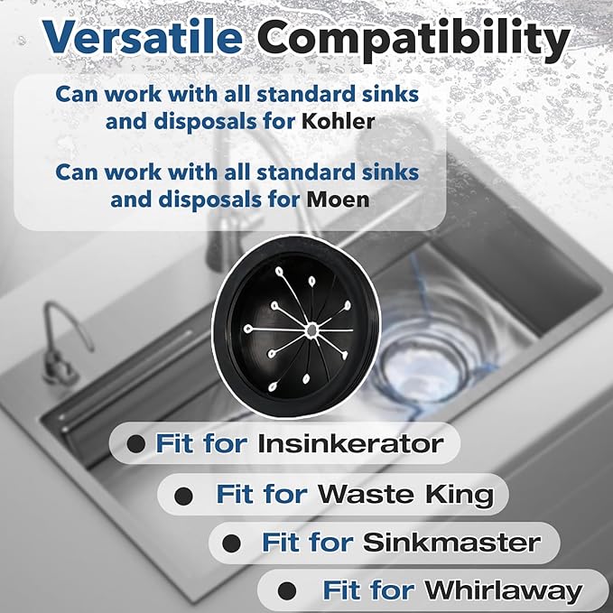6-Pack Stitokg Garbage Disposal Splash Guard Sink Baffle Cover - with Multi - Function Drain Plugs - Replacement Accessories for Whirlaway, for Waste King, for Sinkmaster & for GE Models