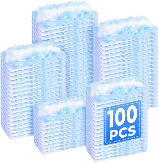 100 Pack Duster Refills Compatible with Swiffer, Disposable Microfiber Replacement Heads for Multi-Surface Cleaning on Blinds, Furniture & Fans, Blue (No Handle)