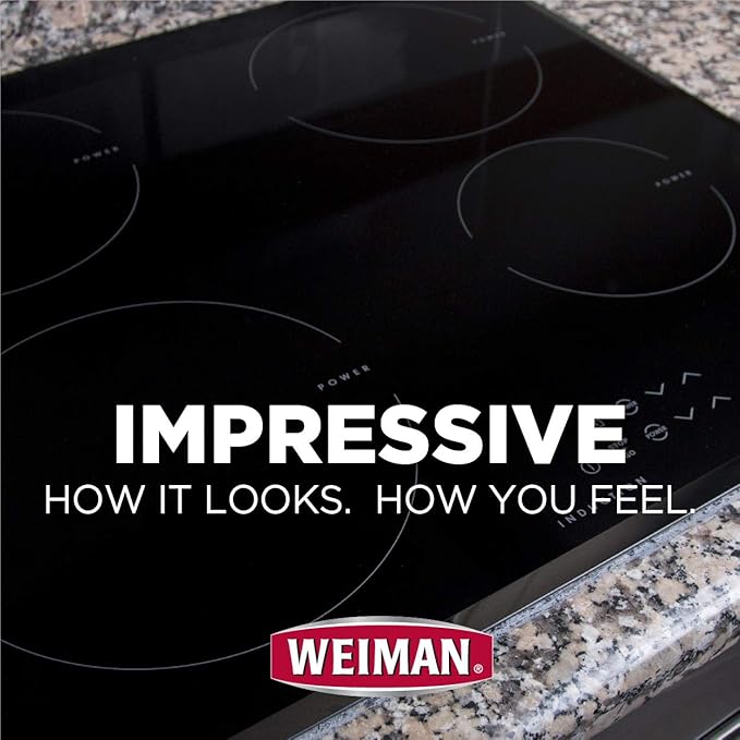 Weiman Cook Top Scrubbing Pads – Gently Clean and Remove Burned-on Food from All Smooth Top and Glass Cooktop Ranges, 3 reusable pads (Pack of 2)