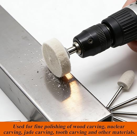 185Pcs Wool Felt Polishing Kit with Sanding Drum –1/8inch Shank Rotary Tool Accessories Set, Includes Buffing Wheels,Polishing Compound & Pads for Metal,Wood,Ceramic, Stainless Steel & Glass