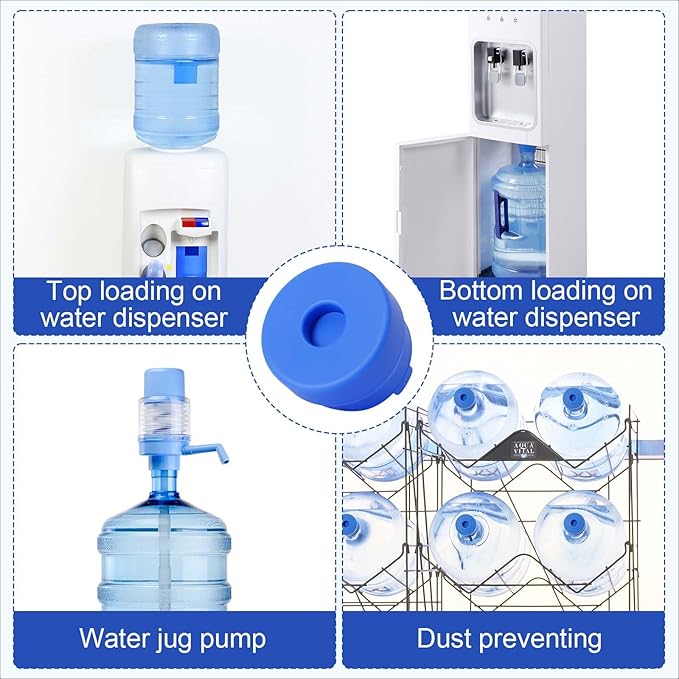 (3 Pack) 5 Gallon Water Jug Cap,Silicone Reusable Replacement Cap, Non Spill Bottle Caps for 55mm Bottle Water Dispenser Caps