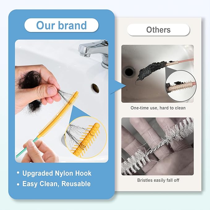 Sink Snake Drain Hair Removal Tool, Reusable 50 Inch Extended Drain Snake Tool Clog Remover, Anti-break Metal Shower Plumbing Snake Drain Cleaner for Bathtub, Bathroom Sink Pipe Cleaning (3 Pack)