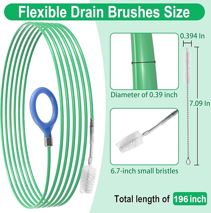 Auto Sunroof Drain Cleaning Tool, 196 Inch Flexible Tube Cleaning Brush, Flexible Drain Brush Extra Long Pipe Cleaners for Car, Car Sunroof Drain Hole Cleaner for Drains, Sewers, Windshields