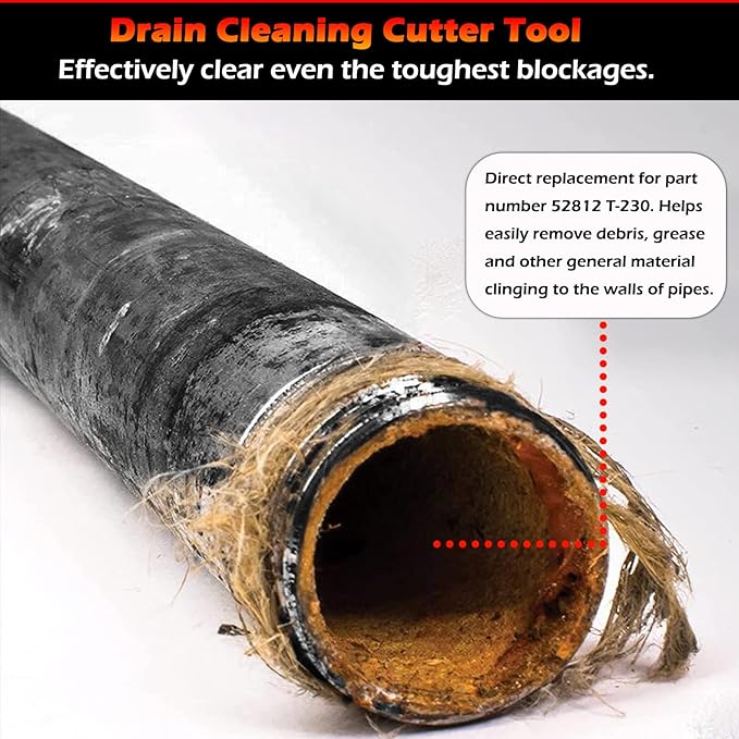 52812 T-230 2" Heavy Duty C Cutter Cable Coupling Drain Cleaning Tool Fits for C-4 C-6 C-7 C-8 C-9 Ridgid Sectional Cables, Compatible with K-40 K-45 K-50 K-3800 Drain Cleaning Machines