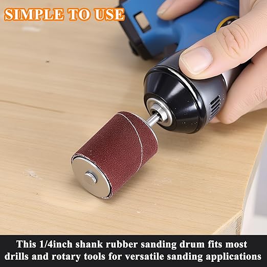 20Pcs Sanding Drums Kit for Drill & Drill Press,2-inch Aluminum Oxide Spindle Sander Sleeves (60/80/120/240 Grit) and 4 Rubber Sanding Drums,1/4-Inch Shank for Sanding,Smoothing, Metals,Wood
