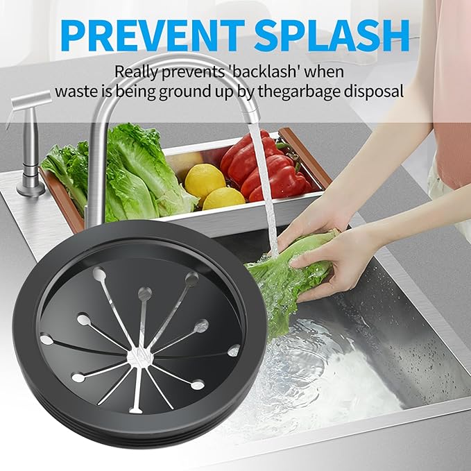 2 Pcs Garbage Disposal Splash Guard, 3 1/8" Sink Rubber Guard for Garbage Disposal, Replacement Garbage Disposal Rubber Drain Insert Parts for Whirlaway, Waste King, and GE Models