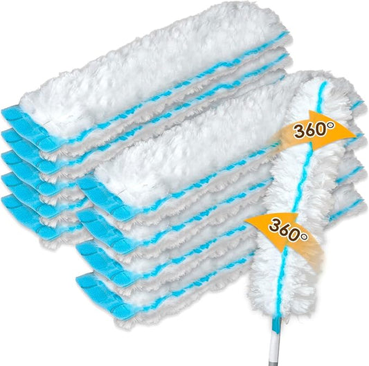 (10 Count) Duster Refills Compatible with Bona Extendable Dusting Kit and The Bona Compact Dusting Kit, Disposable Dust Removal Brush Heads for Electronics, Furniture, Car Interior