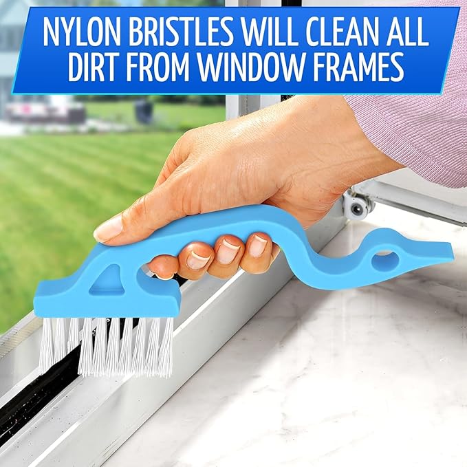 6 Pcs Cleaning Brush Window Mold Cleaner - Window Track & Sill Cleaning Tool, Deep Clean Scrubber for Sliding Doors & Windows Grooves, Household & Car Detailing Brush Kit