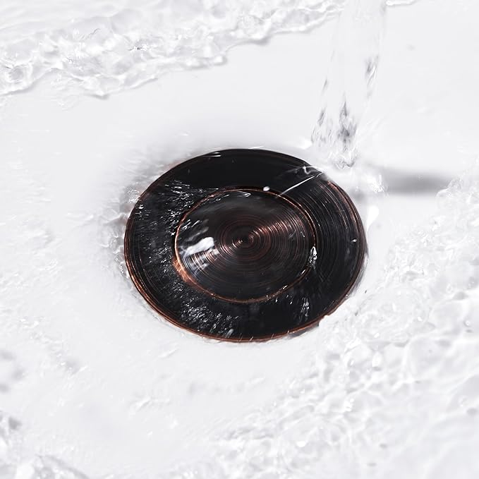 Pop up Sink Drain Stopper for Bathroom Vessel Vanity Sink Art Basin Oil Rubbed Bronze, Small Cap Without Overflow, Metal Pop-up Drain Strainer with Detachable Basket Stopper