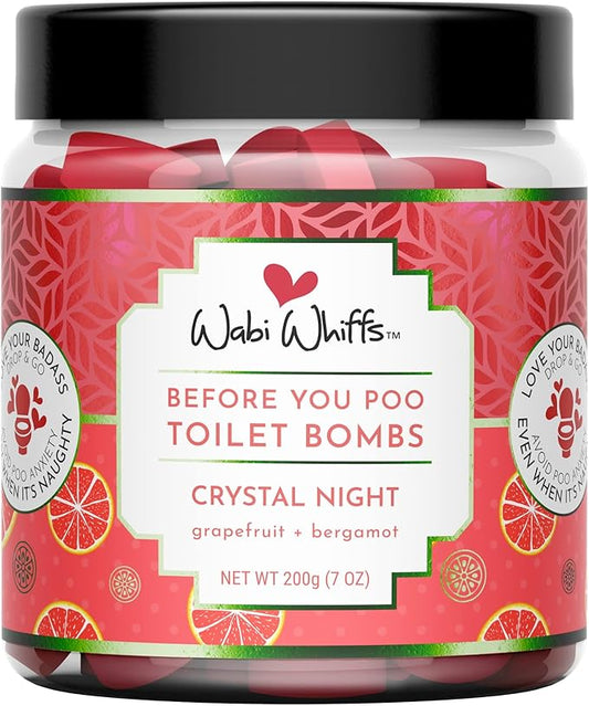 Wabi Whiffs Fizzing Toilet Bombs – Crystal Night | Natural Bathroom Deodorizer | Odor Eliminator Tablets For Freshness & Cleanliness | Eco-Friendly Septic Safe Tablets | 60 Count |