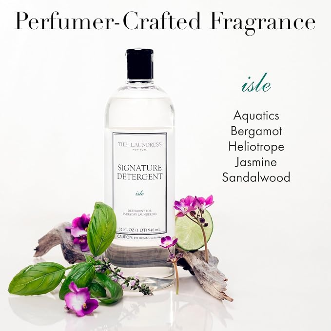 The Laundress Signature Isle Detergent, Coastal Inspired Scent, Concentrated Laundry Detergent Liquid, Tough on Stains, Isle Scent, 32 oz. (Pack of 2)
