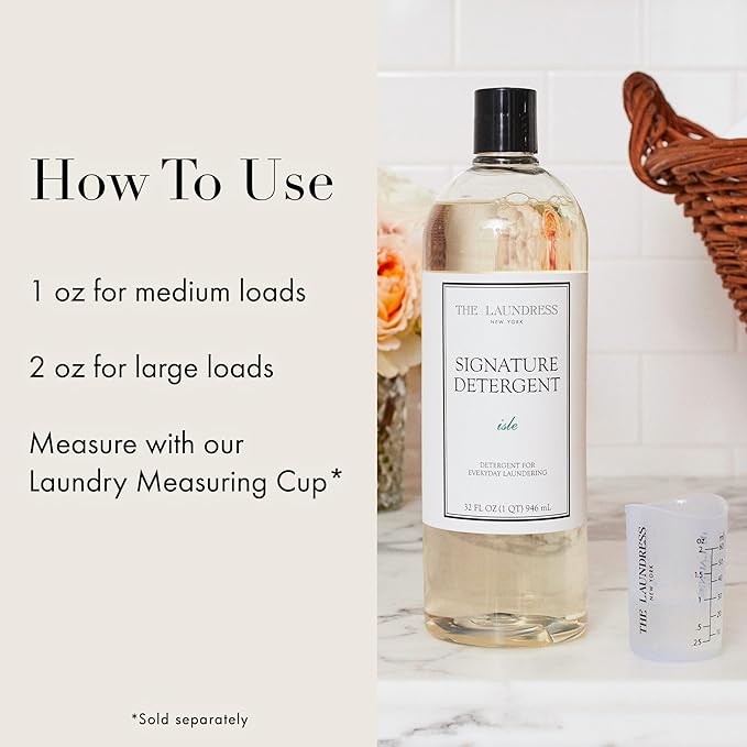 The Laundress Signature Isle Detergent, Coastal Inspired Scent, Concentrated Laundry Detergent Liquid, Tough on Stains, Isle Scent, 32 oz. (Pack of 2)