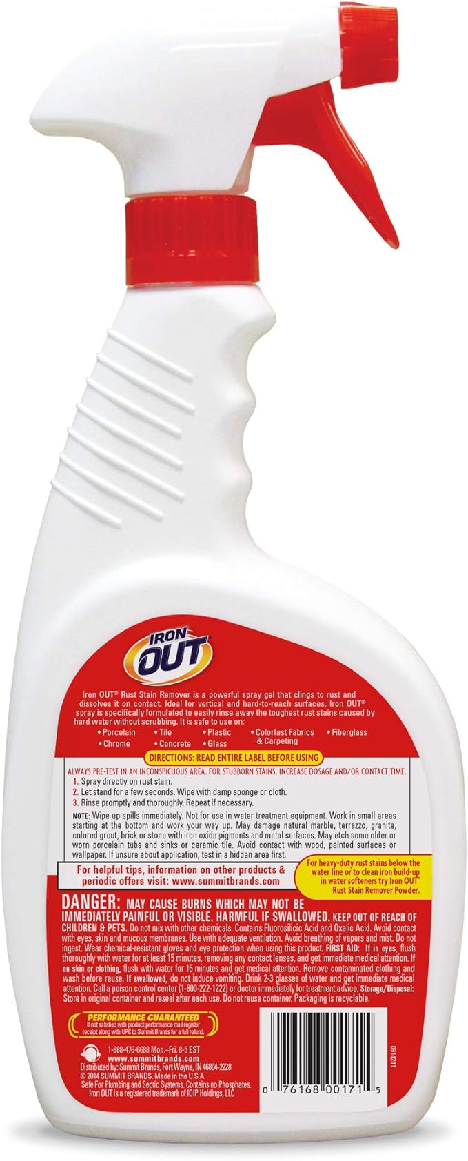 Iron Out Rust Stain Remover Spray Gel, 24 Fl. Oz., 3 Bottles