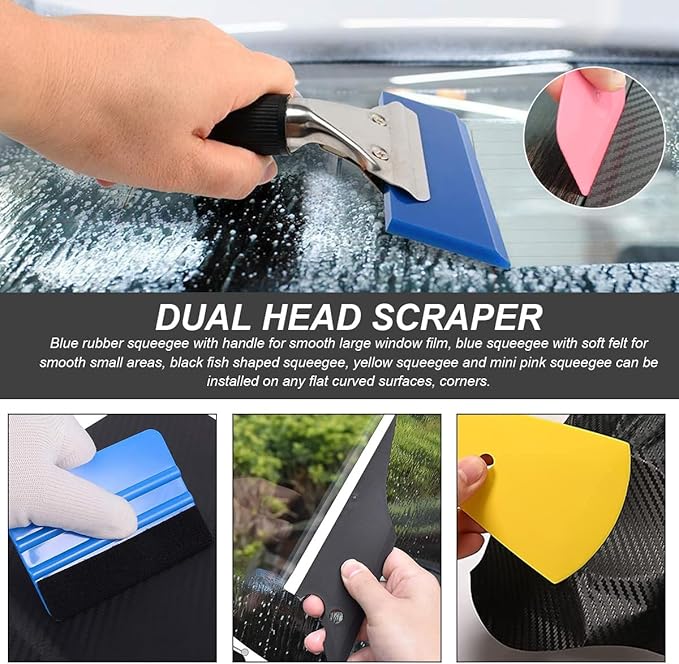 14-Piece Car Window Tint Application Tools Kit, Complete Installation Kit with Squeegees, Knife Blades, Spray Bottle