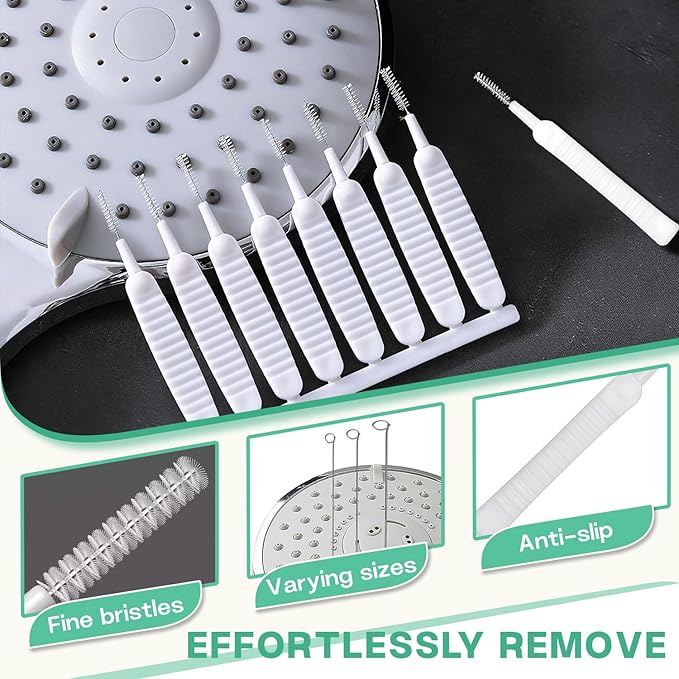 20PCS Shower Head Cleaning Brush,Tiny Brushes for Cleaning Shower Head,Gap Hole Anti-Clogging Cleaning Brush,Descaler Needles,Rust-Proof Showerhead Cleaner Set for Home and Kitchen (20 Pcs)