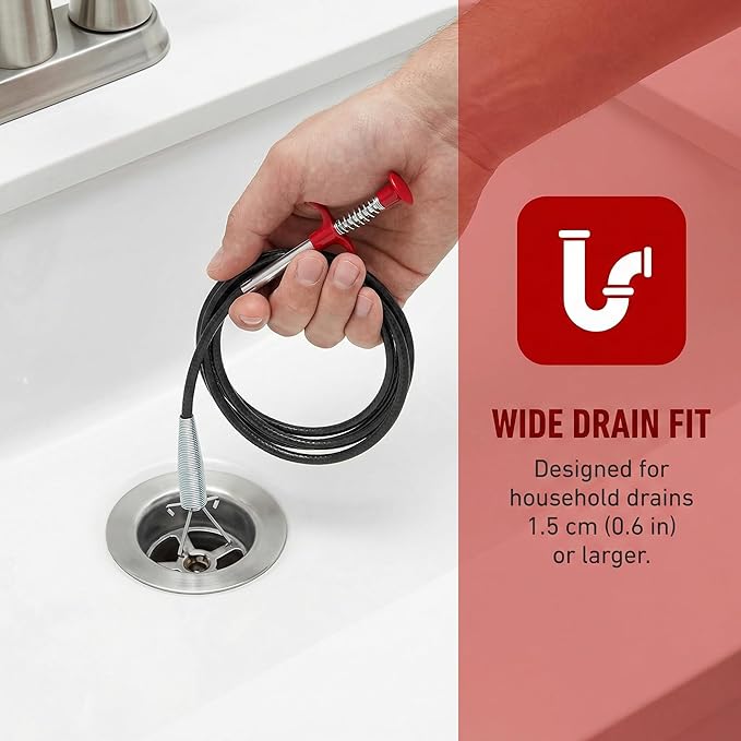 Drain Snake 79 Feet, Plumbing Snake Drain Hair Clog Removal Tool, Sink Unclogger Drain Cleaner Tool for Bathroom Kitchen Tub Shower Drain Clog Remover,Flexible Grabber Claw Pick Up Reacher