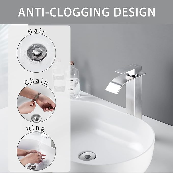 Fransiton Bathroom Sink Stopper, 1.1-1.77 Inch Basin Pop Up Sink Drain Stopper, Anti Clogging Drain Plug with Detachable Hair Catcher, Chrome