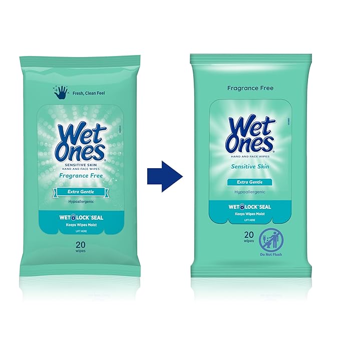Wet Ones Hand Wipes, 20 Wipes (Pack of 10)