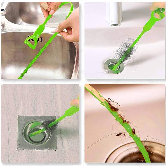 Drain Clog Remover Snake Tool for Hair and Debris, Unclog Toilet, Sink, Shower, Bathtub, Sewer