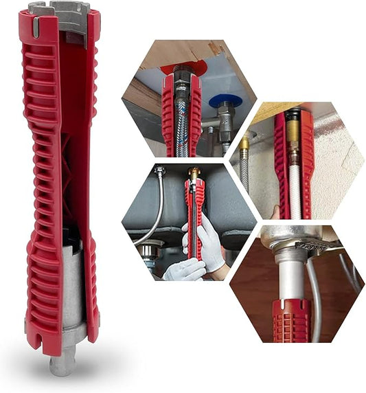 Basin Wrench, Faucet and Sink Installer Tool Multifunctional Plumbing Tool Pipe Extractor for Sink Bathroom Kitchen Toilet Plumbing