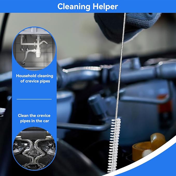 2 Pack 80 Inch Flexible Drain Brush, Sunroof Drain Cleaning Tool for Ice Maker, Refrigerator & AC Drain Line