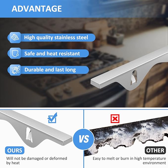 Tonhui Stainless Steel Stove Gap Covers, Kitchen Stove Counter Gap Filler, Stove Guard Counter Gap Cover Length 25.4" Heat Resistant for Years of Use - 2 PCS (Left and Right)