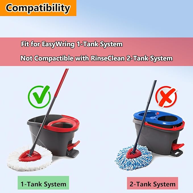10Pack Spin Mop Replacement Heads,100% Microfiber Mop Head Replacement Compatible with Triangle Spin Mop, Easywring 1-Tank System, Easy Cleaning, Microfiber, Machine Washable