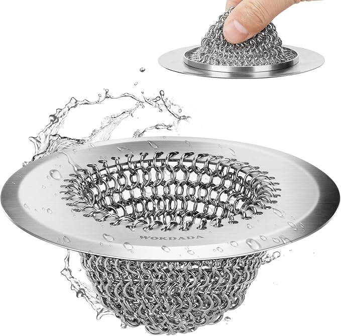 Revolutionary Kitchen Sink Drain Strainer, Patented Reversible Kitchen Sink Strainer, 304 Stainless Steel Sink Strainer Basket, Anti-Clogging & Handmade, Fit US Standard 3-1/2'' Sink Hole