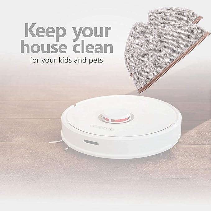 Replacement Spare Microfiber Mop Cloth Pad Compatible with Roborock Q7 Q8 S5 Max, Q5 Pro, E4, E5, S5, S6, S6 Pure MaxV, Q5, Q5 Pro+, Q7 and Q8 Max+ Vacuum Robots 8 Pcs Refill Kit