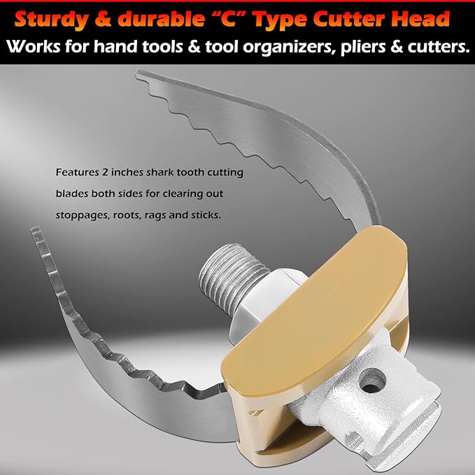 52812 T-230 2" Heavy Duty C Cutter Cable Coupling Drain Cleaning Tool Fits for C-4 C-6 C-7 C-8 C-9 Ridgid Sectional Cables, Compatible with K-40 K-45 K-50 K-3800 Drain Cleaning Machines