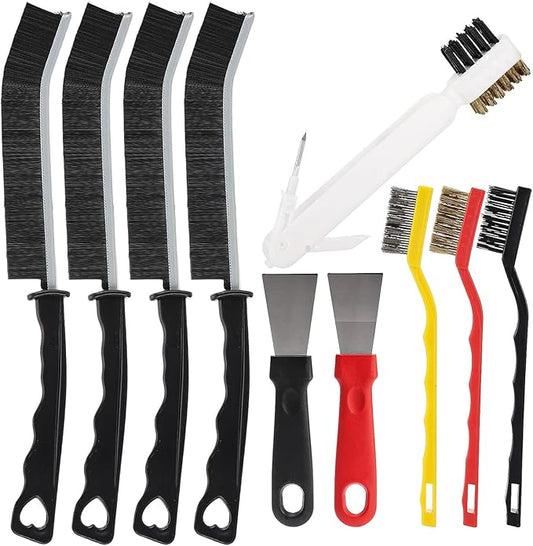 Window Cleaner Set, 10Pcs Window Door Tracks Groove Crevice Cleaning Brushes Tools for Sliding Glass Doors, Air Conditioner