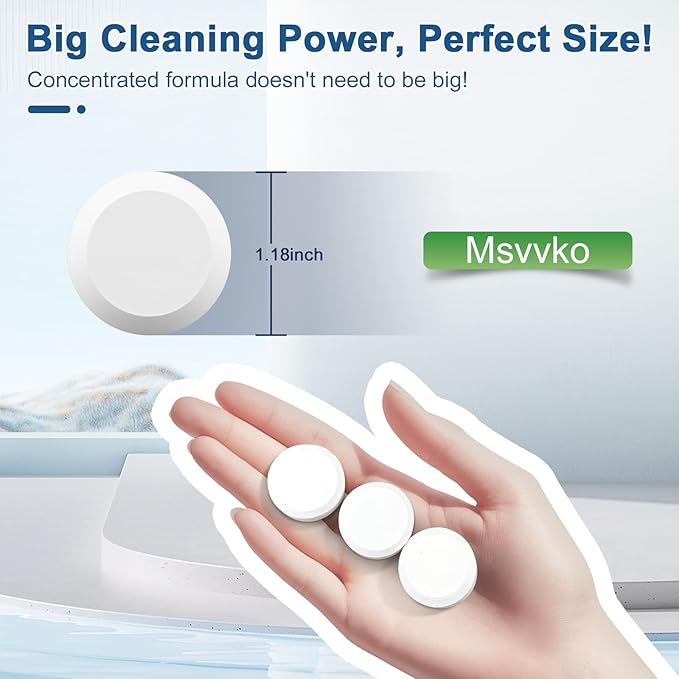 Msvvko Toilet Bowl Cleaner Tablets - 30 Pack Automatic Cleaners with Bleach, Slow-Releasing Toilet Tank Cleaners for Deodorizing & Descaling, Household Toilet Cleaners against Tough Stains