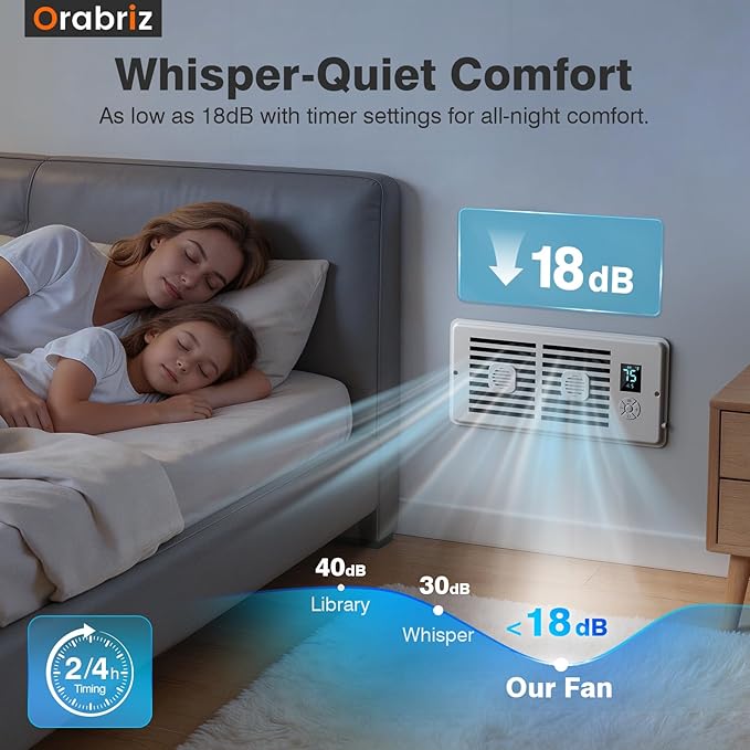 AC Vent Booster Fan 4" x 10" Register, Quiet 10-Speed Air Booster with Thermostat Control, Remote & LCD Display, Aroma Pad Slot, Improves Airflow for Small Rooms