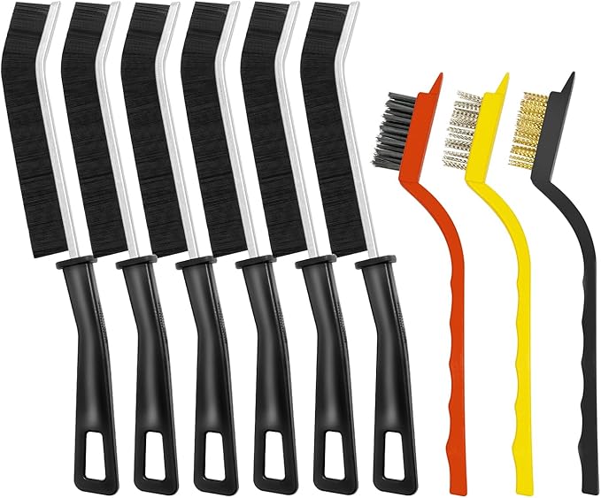 9PCS Crevice Cleaning Brush, Hard Bristle Scrub Brushes Tools for Deep Cleaning Gap, Multifunctional Grout Brush for Home, Bathroom, Kitchen, Window and Corners
