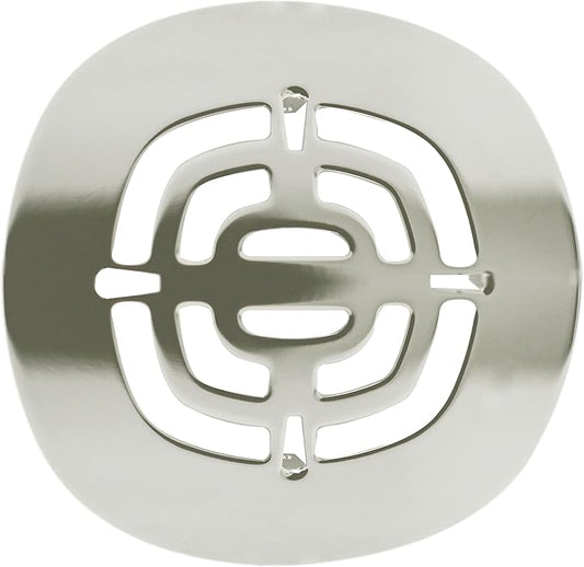 Westbrass A316-05 4-1/2" OD Brass Snap-in Shower Strainer Grid Drain Cover, Polished Nickel