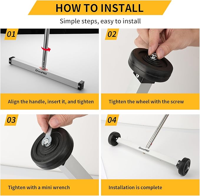 GRENPRO 17" Rolling Magnetic Sweeper with Wheels,8.8 Lbs Pull Force,Telescoping Handle,2-Pack Includes Magnetic Pickup Tool for Construction,Workshop,Garage & Yard