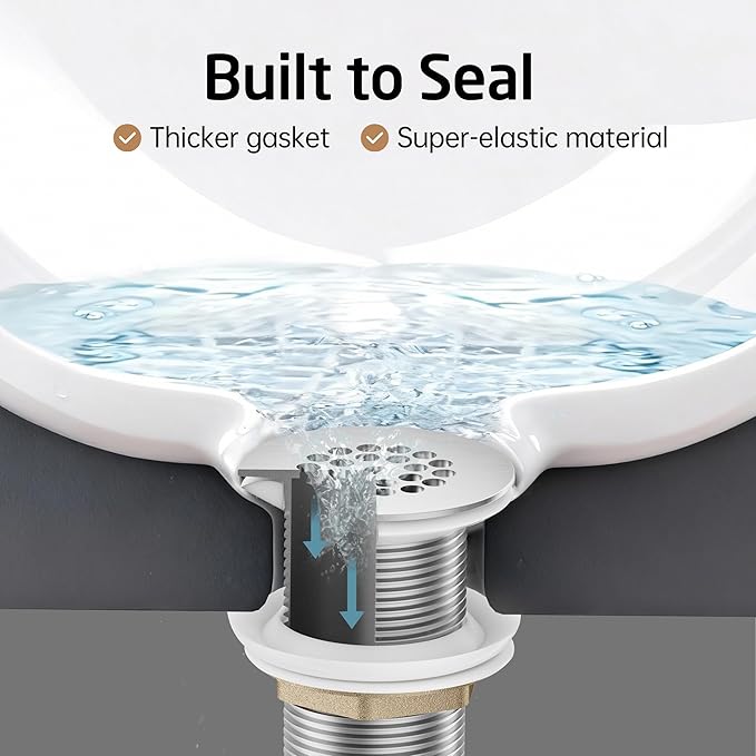KES Faster Drainage Bathroom Sink Drain Without Overflow, Anti-Clog Open Grid Design, Brushed Nickel Vessel & Vanity Drain Strainer, Stainless Steel & Brass, S2021D-BN